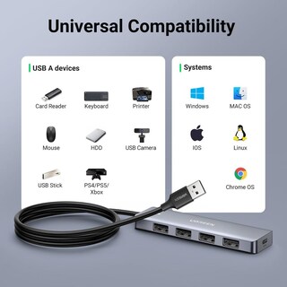 Foto 4 | Foto 4 | Hub Usb Ugreen 1.5m Superspeed 5gbps 3.0 4 Puertos Compatible Con Macbook Pc Ps4 Xbox