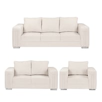 Sala Dicasa Taos Color Beige Claro 3 Piezas (sofa Love Y Sillon)