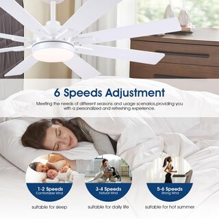 Foto 5 | Foto 5 | Ventilador De Techo Kviflon 132 Cm Con Luces Y Mando A Distancia De 6 Velocidades - Venta Internacional.