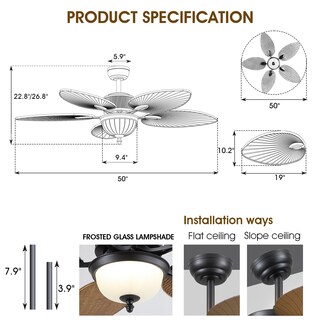 Foto 3 | Foto 3 | Ventilador De Techo Wiviniya Tropical De 50 Pulgadas Con Control Remoto De Luces - Venta Internacional.