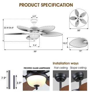 Foto 4 | Foto 4 | Ventilador De Techo Wiviniya Tropical De 50 Pulgadas Con Luces Y Control Remoto - Venta Internacional.