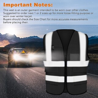 Foto 5 | Foto 5 | Chaleco De Seguridad Xpcare Reflectante Paquete De 2 Con Bolsillos Negro - Venta Internacional.