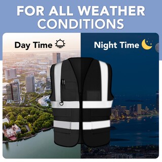 Foto 6 | Foto 6 | Chaleco De Seguridad Xpcare Reflectante Paquete De 2 Con Bolsillos Negro - Venta Internacional.