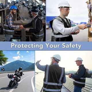 Foto 7 | Foto 7 | Chaleco De Seguridad Xpcare Reflectante Paquete De 2 Con Bolsillos Negro - Venta Internacional.