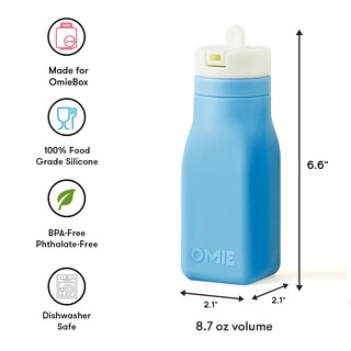 Foto 4 | Foto 4 | Botella De Agua Omie Omiebox Silicona Reutilizable 250 Ml Color Azul - Venta Internacional.