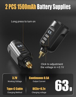 Foto 2 | Foto 2 | Kit De Tatuaje Rhein Rnp28 Bolígrafo De Tatuaje Inalámbrico Con 2 Baterías - Venta Internacional.