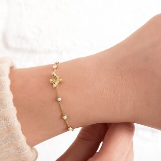 Foto 3 | Foto 3 | Pulsera Para Mujer Olivia Burton Pearl Bee Objamb157 Chapa Oro Rosa