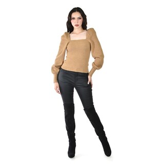 Foto 4 | Foto 4 | Sueter De Escote Cuadrado Roman Fashion /juvenil 7495 (beige) Beige