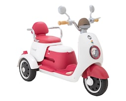 Moto Montable Eléctrica Cochecito Denco Toys Rojo/blanco Bluetooth/usb Música Luz Led Asiento Doble C/r