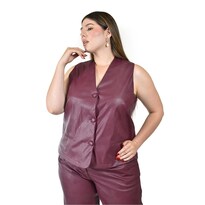Chaleco de Vinipiel Roman Fashion Tinto para Mujer