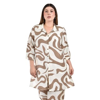Foto 4 | Foto 4 | Conjunto Estampado Roman Fashion Beige para Mujer