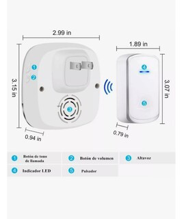 Foto 2 | Foto 2 | Timbre Inalámbrico Impermeable Con 1 Transmisor Y 1 Receptor