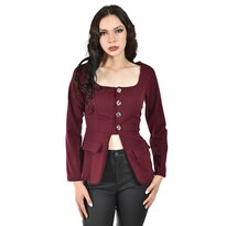 Blusa Con Botones Metalicos Roman Fashion /juvenil 1912 (vino) Vino