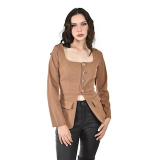 Foto 4 | Foto 4 | Blusa Con Botones Metalicos Roman Fashion /juvenil 1912 (cafe) Cafe