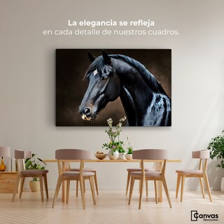 Foto 2 | Foto 2 | Cuadro Decorativo Canvas Caballo Negro Noche 90x60