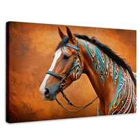 Cuadro Decorativo Canvas Caballo Tribal 90x60