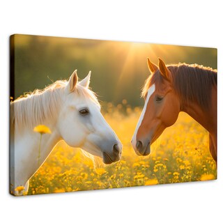 Foto 1 | Foto 1 | Cuadro Decorativo Canvas Caballos Floridos 90x60