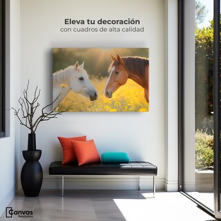 Foto 3 | Foto 3 | Cuadro Decorativo Canvas Caballos Floridos 90x60