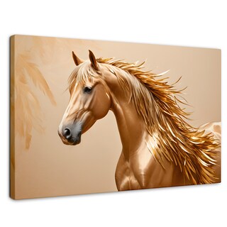 Foto 1 | Foto 1 | Cuadro Decorativo Canvas Caballo Melena Oro 90x60