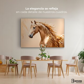 Foto 2 | Foto 2 | Cuadro Decorativo Canvas Caballo Melena Oro 90x60