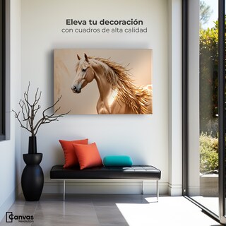 Foto 3 | Foto 3 | Cuadro Decorativo Canvas Caballo Melena Oro 90x60