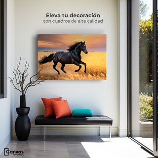 Foto 3 | Foto 3 | Cuadro Decorativo Canvas Caballo Trigo Oro 90x60