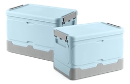 Cajas Almacenamiento Plegable Con Tapa Modelo azul 2 piezas