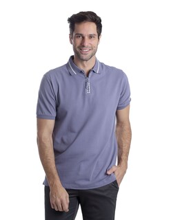 Foto 1 | Foto 1 | Playera Tipo Polo Hombre Kenneth Cole Kcoi25pol12 Azul Cierre Frontal Casual Algodón