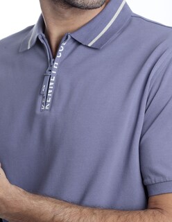 Foto 3 | Foto 3 | Playera Tipo Polo Hombre Kenneth Cole Kcoi25pol12 Azul Cierre Frontal Casual Algodón