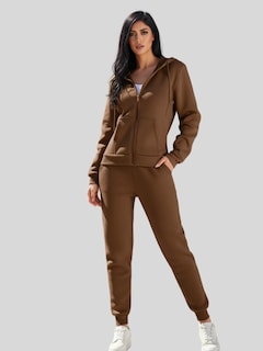 Foto 2 | Foto 2 | Set de 2 Conjuntos Pants y Sudaderas Conj-07 Gris Claro y Café para Mujer