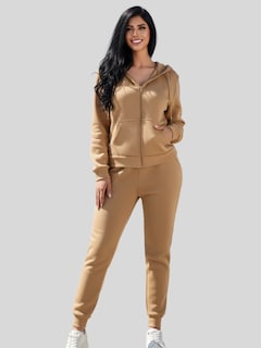 Foto 2 | Foto 2 | Conjunto Pants Y Sudadera Conj-07 Café Claro Térmico Mujer