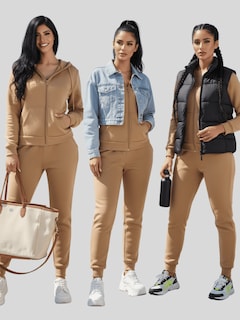 Foto 6 | Foto 6 | Conjunto Pants Y Sudadera Conj-07 Café Claro Térmico Mujer