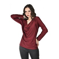 Blusa Elegante De Satin Roman Fashion /juvenil 1787 (vino) Vino