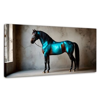 Foto 1 | Foto 1 | Cuadro Decorativo Canvas Caballo Azul Metal 120x60