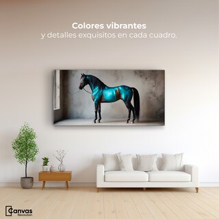 Foto 2 | Foto 2 | Cuadro Decorativo Canvas Caballo Azul Metal 120x60