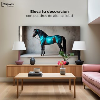 Foto 3 | Foto 3 | Cuadro Decorativo Canvas Caballo Azul Metal 120x60