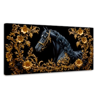 Foto 1 | Foto 1 | Cuadro Decorativo Canvas Caballo Oro Real 120x60