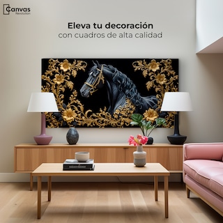 Foto 3 | Foto 3 | Cuadro Decorativo Canvas Caballo Oro Real 120x60