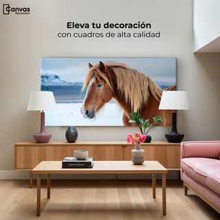 Foto 3 | Foto 3 | Cuadro Decorativo Canvas Caballo Polar Nieve 120x60