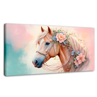 Foto 1 | Foto 1 | Cuadro Decorativo Canvas Caballo Dulce Flor 120x60