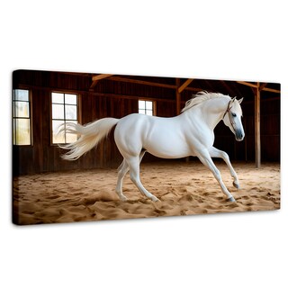 Foto 1 | Foto 1 | Cuadro Decorativo Canvas Caballo Blanco Seda 120x60