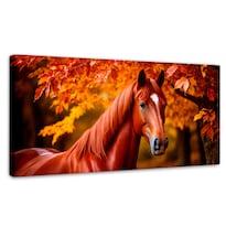 Cuadro Decorativo Canvas Caballo Color Otoño 120x60