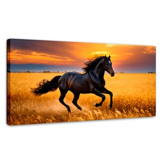 Foto 1 | Foto 1 | Cuadro Decorativo Canvas Caballo Trigo Oro 120x60