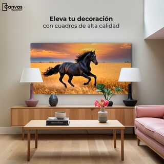 Foto 3 | Foto 3 | Cuadro Decorativo Canvas Caballo Trigo Oro 120x60