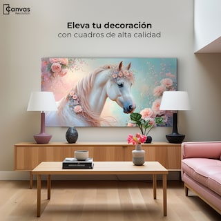 Foto 3 | Foto 3 | Cuadro Decorativo Canvas Caballo Flor Pastel 120x60