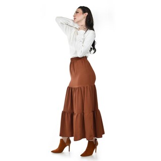 Foto 2 | Foto 2 | Falda Larga Con Vuelo Roman Fashion /juvenil 7061 (chedron) Cafe