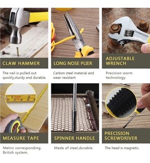 Foto 2 | Foto 2 | Juego De Herramientas Belug Mecánicas Domésticas Reparación 108 Pzas Negro Con Amarillo