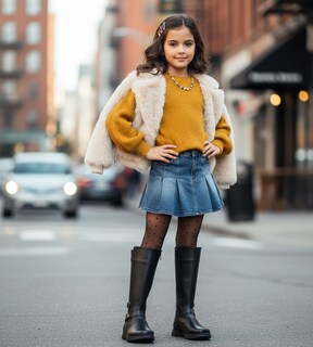 Foto 7 | Foto 7 | Bota Larga De Piel Para Niña Con Hebilla Comoda Ligera Antiderrapante Moda