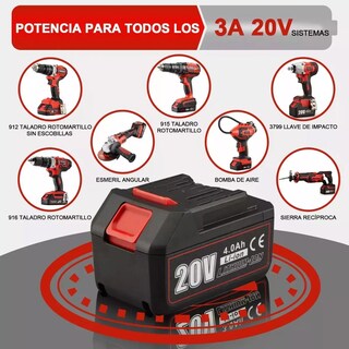 Foto 4 | Foto 4 | Llave De Impacto Belug Inalámbrico De 20v 3ah Pro 3799 Negro Con Rojo