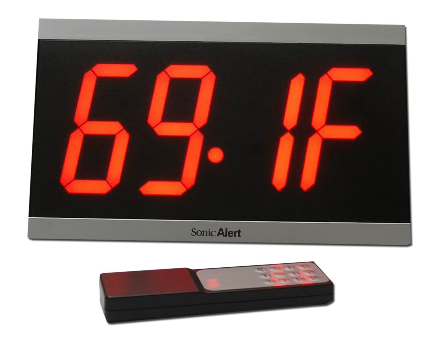Clock Sonic Alert Pantalla Grande Control Remoto Máximo Alarma Dual ...